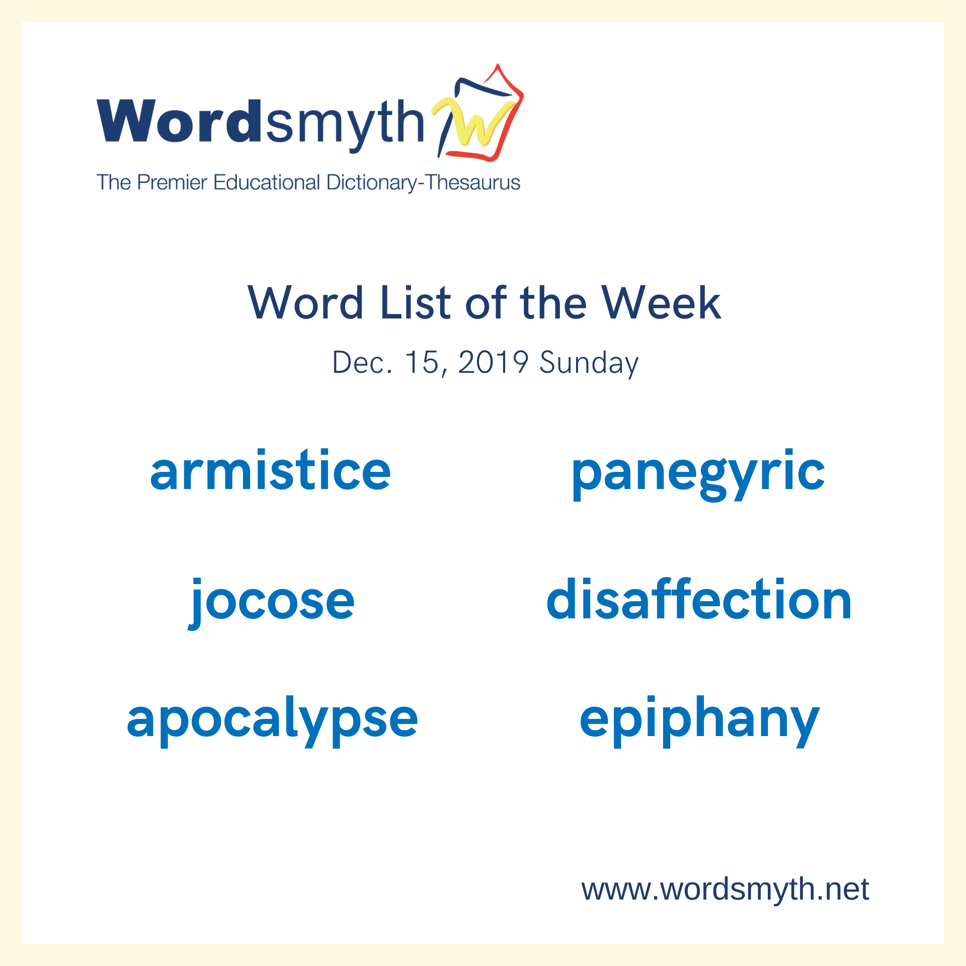 list of the week